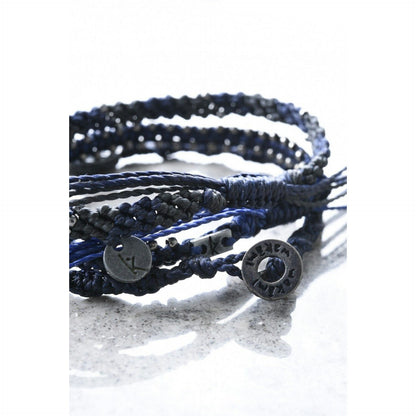 [wakami] ワカミ ブレスレット ７ストランド  ネイビー ＜ Earth Bracelet 7 Strands Navy 男女兼用 ユニセックス フェアトレード 手作り グァテマラ産 ＞【メール便送料無料】