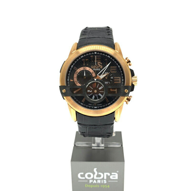 [COBRA] コブラ 腕時計 CO620SBR2L2 ＜ブラック ゴールド フランス＞
