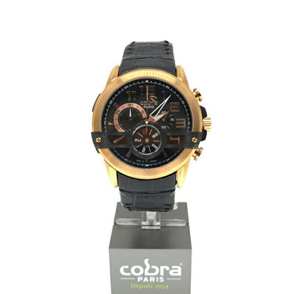 [COBRA] コブラ 腕時計 CO620SBR2L2 ＜ブラック ゴールド フランス＞