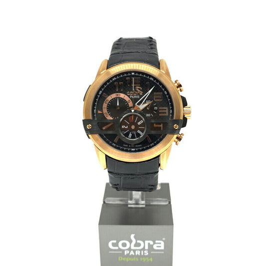 [COBRA] コブラ 腕時計 CO620SBR2L2 ＜ブラック ゴールド フランス＞