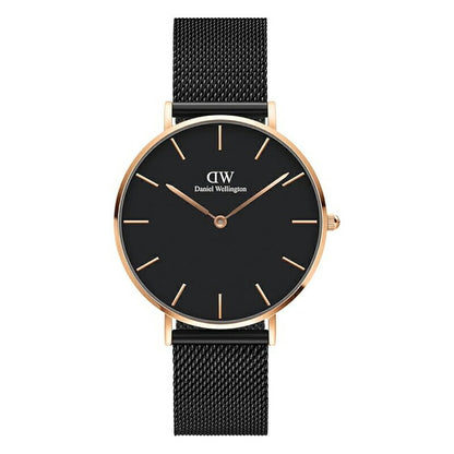 [DANIEL WELLINGTON] ダニエルウェリントン 腕時計 DW00100307 ＜ メンズ レディース ブラック ローズゴールド Petite Ashfield 36mm DW おしゃれ メッシュ ＞