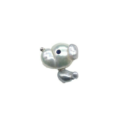 ピンバッチ 南洋真珠 ドッグ ＜サファイヤ アクセサリー ブローチ ジュエリー ドッグ 犬＞