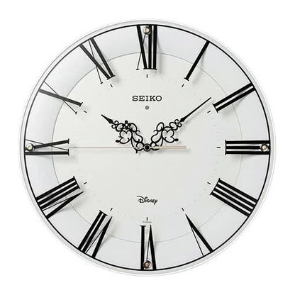 [SEIKO EMBLEM] セイコーエンブレム 掛時計 大人 ディズニー Mickey＆Minnie FS506W ＜ ミッキーマウス ミニーマウス 白 ホワイト 電波時計 アナログ ＞