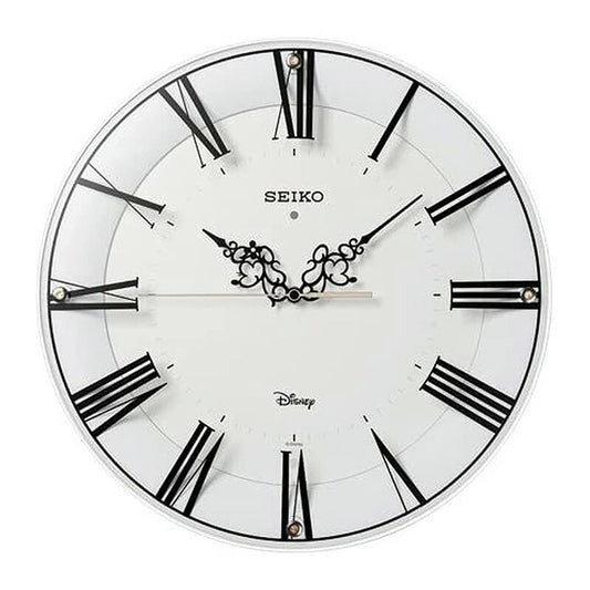 [SEIKO EMBLEM] セイコーエンブレム 掛時計 大人 ディズニー Mickey＆Minnie FS506W ＜ ミッキーマウス ミニーマウス 白 ホワイト 電波時計 アナログ ＞