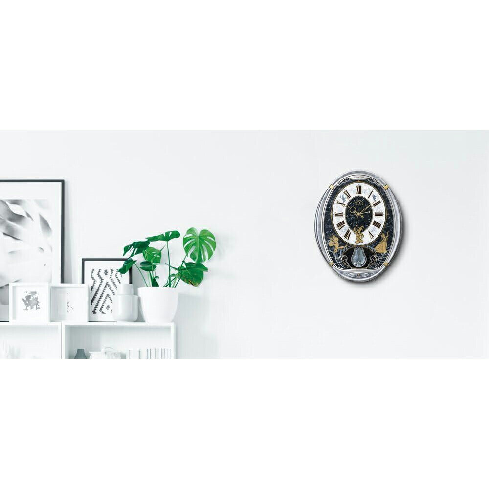 [SEIKO] セイコー 掛時計 ディズニー Mickey＆Minnie FW813S ＜ アナログ キャラクター ディズニータイム Disney ディズニー ミッキーマウス 銀色マーブル ＞