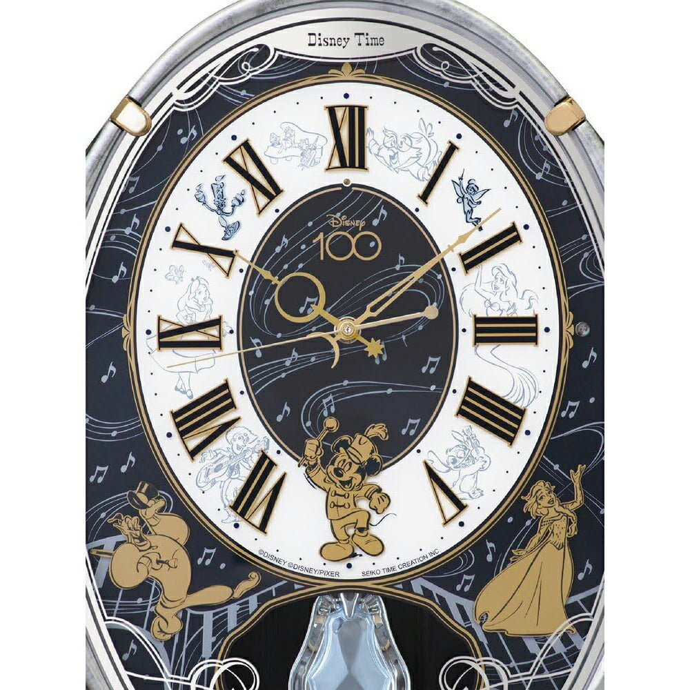 [SEIKO] セイコー 掛時計 ディズニー Mickey＆Minnie FW813S ＜ アナログ キャラクター ディズニータイム Disney ディズニー ミッキーマウス 銀色マーブル ＞