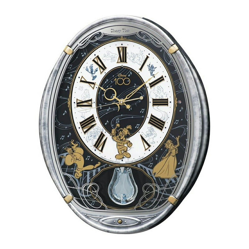 [SEIKO] セイコー 掛時計 ディズニー Mickey＆Minnie FW813S ＜ アナログ キャラクター ディズニータイム Disney ディズニー ミッキーマウス 銀色マーブル ＞
