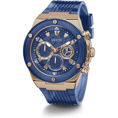 [GUESS] ゲス 腕時計 GW0425G3 ＜ メンズ 46mm ブルー ゴールド シリコン ＞