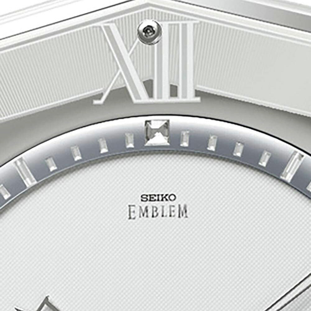 [SEIKO EMBLEM] セイコーエムブレム 掛時計 HS555S ＜ 確かな時を刻む衛星電波ムーブメント採用　スタイリッシュ 銀色メタリック 衛星 電波 アナログ ＞