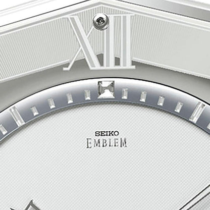 [SEIKO EMBLEM] セイコーエムブレム 掛時計 HS555S ＜ 確かな時を刻む衛星電波ムーブメント採用　スタイリッシュ 銀色メタリック 衛星 電波 アナログ ＞