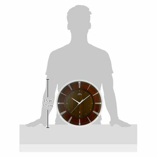 [SEIKO EMBLEM] セイコーエムブレム 掛時計 HS558A ＜ ガラスと木のナチュラルモダンな掛時計 濃茶木地 電波 アナログ ＞