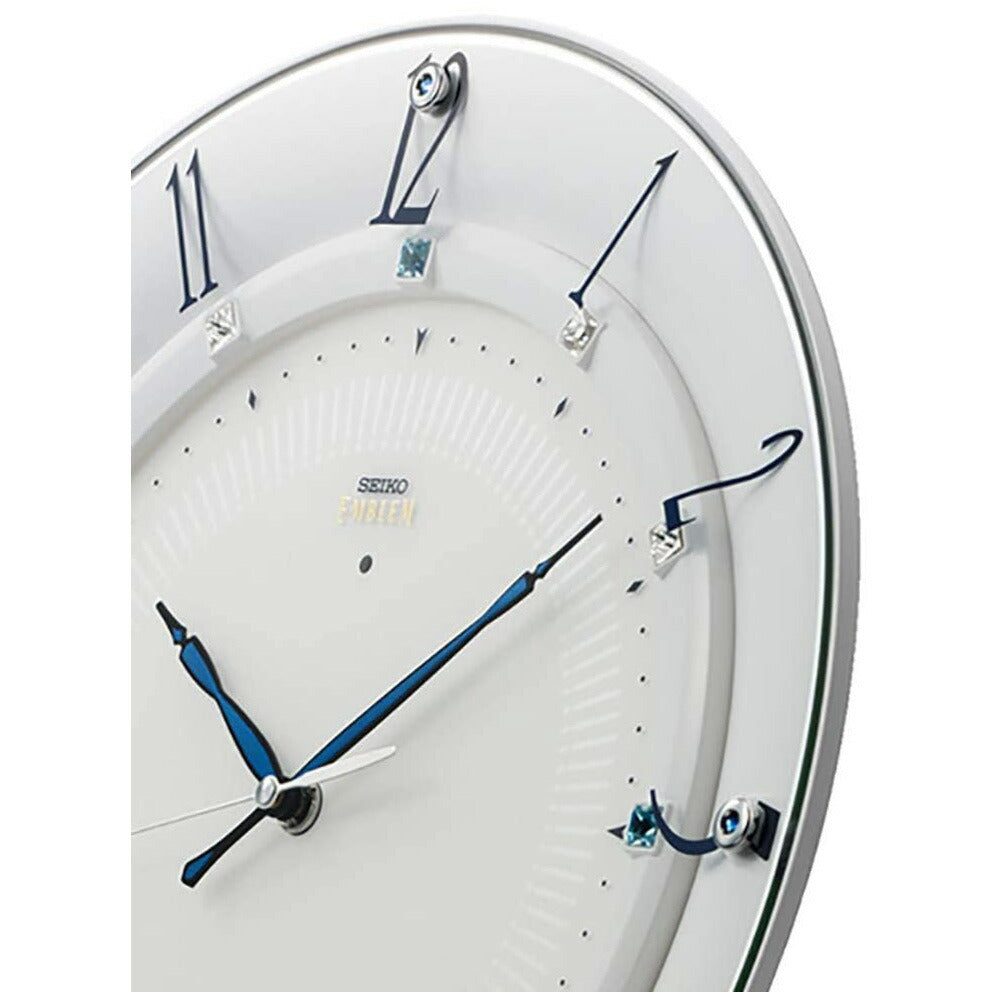 [SEIKO EMBLEM] セイコーエムブレム 掛時計 HS559W ＜ 華やかなアクセントとして住空間に映えるモダンデザインクロック 白 電波 アナログ ＞