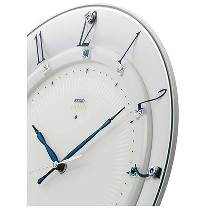 [SEIKO EMBLEM] セイコーエムブレム 掛時計 HS559W ＜ 華やかなアクセントとして住空間に映えるモダンデザインクロック 白 電波 アナログ ＞