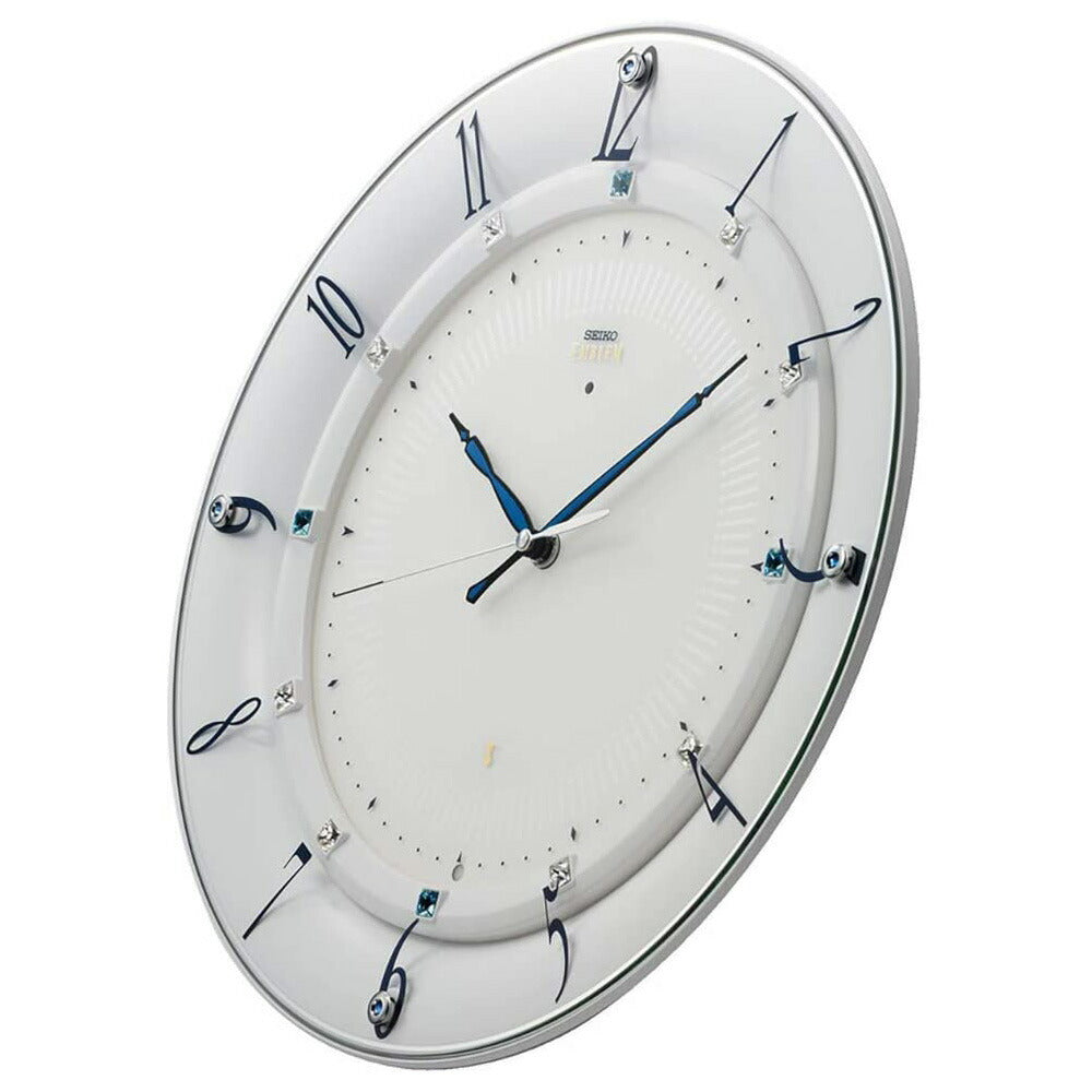 [SEIKO EMBLEM] セイコーエムブレム 掛時計 HS559W ＜ 華やかなアクセントとして住空間に映えるモダンデザインクロック 白 電波 アナログ ＞