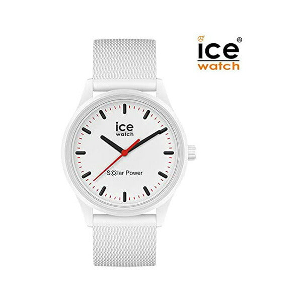 [ICE-WATCH] アイスウォッチ 腕時計 ICE solar power アイスソーラーパワー ポーラー メッシュストラップ ミディアム 018390 ＜ レディース メンズ 男女兼用 ユニセックス ホワイト 太陽電池 ＞