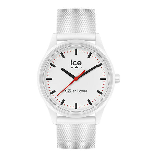 [ICE-WATCH] アイスウォッチ 腕時計 ICE solar power アイスソーラーパワー ポーラー メッシュストラップ ミディアム 018390 ＜ レディース メンズ 男女兼用 ユニセックス ホワイト 太陽電池 ＞