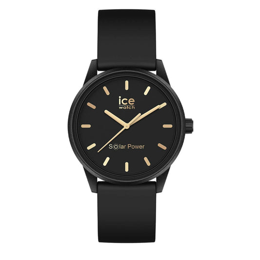 [ICE-WATCH] アイスウォッチ 腕時計 ICE solar power アイスソーラーパワー ブラックゴールド スモール 020302 ＜ ユニセックス レディース メンズ ブラック ゴールド 太陽電池 ＞