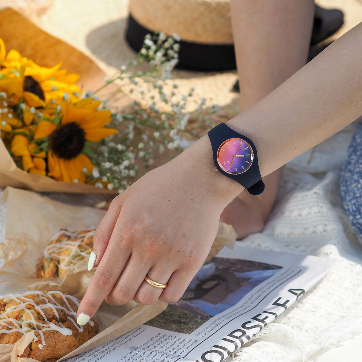 [ICE-WATCH] アイスウォッチ 腕時計 ICE sunset アイスサンセット ナイトピンク ド スモール 020641 ＜ レディース パープル ネイビー ＞
