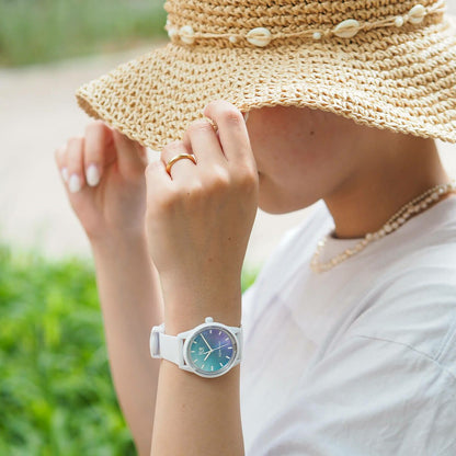 [ICE-WATCH] アイスウォッチ 腕時計 ICE solar power アイスソーラーパワー ライラックターコイズサンセット スモール 020649 ＜ レディース グラデーション ホワイト 青 ブルー 太陽電池 ＞