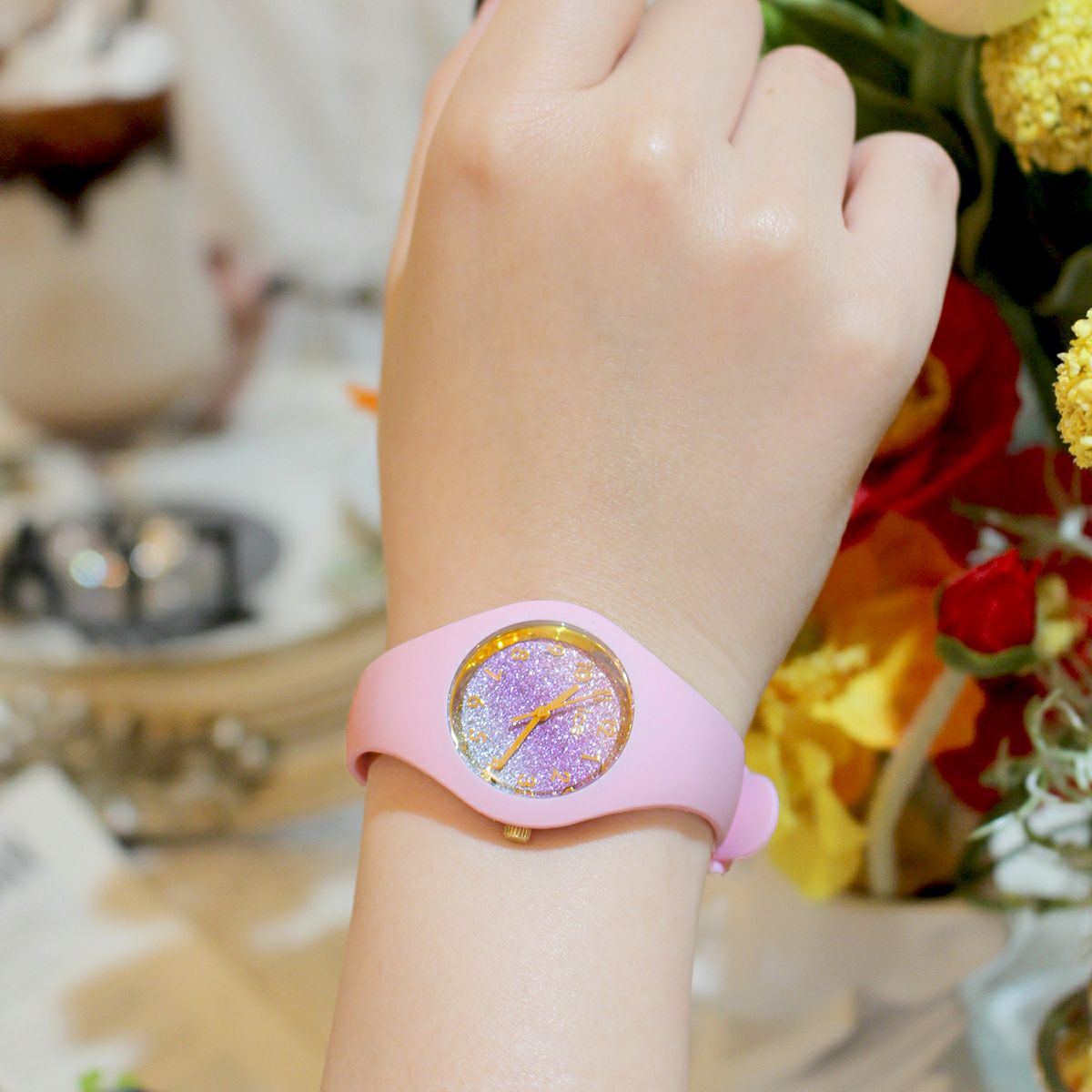[ICE-WATCH] アイスウォッチ 腕時計 ICE glitter ピンクコズミック スモール 022569 ＜ レディース ピンク パープル ＞