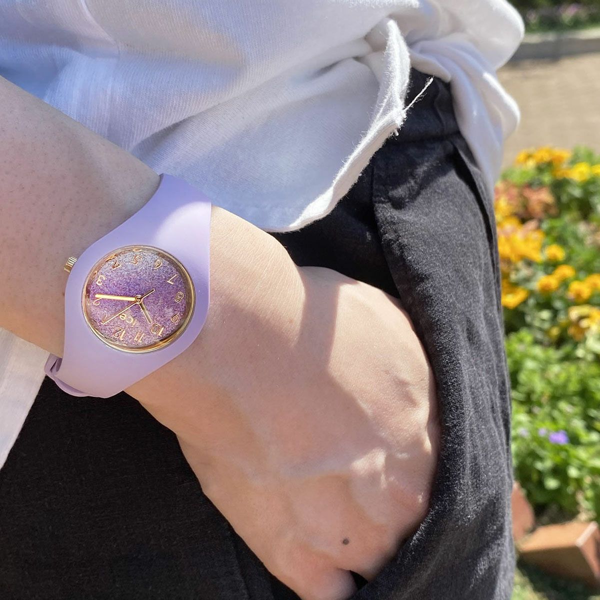 [ICE-WATCH] アイスウォッチ 腕時計 ICE glitter ライラックコズミック スモール 022570 ＜ レディース パープル パープル ＞