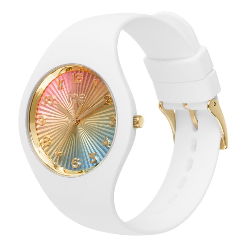 [ICE-WATCH] アイスウォッチ 腕時計 ICE CHAMPAGNE スモール＋ 025249 ＜ ユニセックス メンズ レディース ホワイト レインボー 正規代理店 シリコン 防水 3針 37mm 10気圧防水 ＞