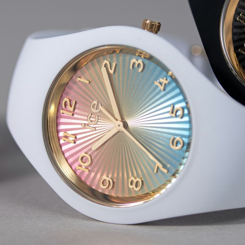 [ICE-WATCH] アイスウォッチ 腕時計 ICE CHAMPAGNE スモール＋ 025249 ＜ ユニセックス メンズ レディース ホワイト レインボー 正規代理店 シリコン 防水 3針 37mm 10気圧防水 ＞