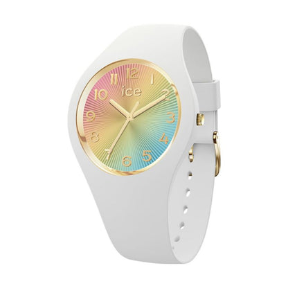 [ICE-WATCH] アイスウォッチ 腕時計 ICE CHAMPAGNE スモール＋ 025249 ＜ ユニセックス メンズ レディース ホワイト レインボー 正規代理店 シリコン 防水 3針 37mm 10気圧防水 ＞