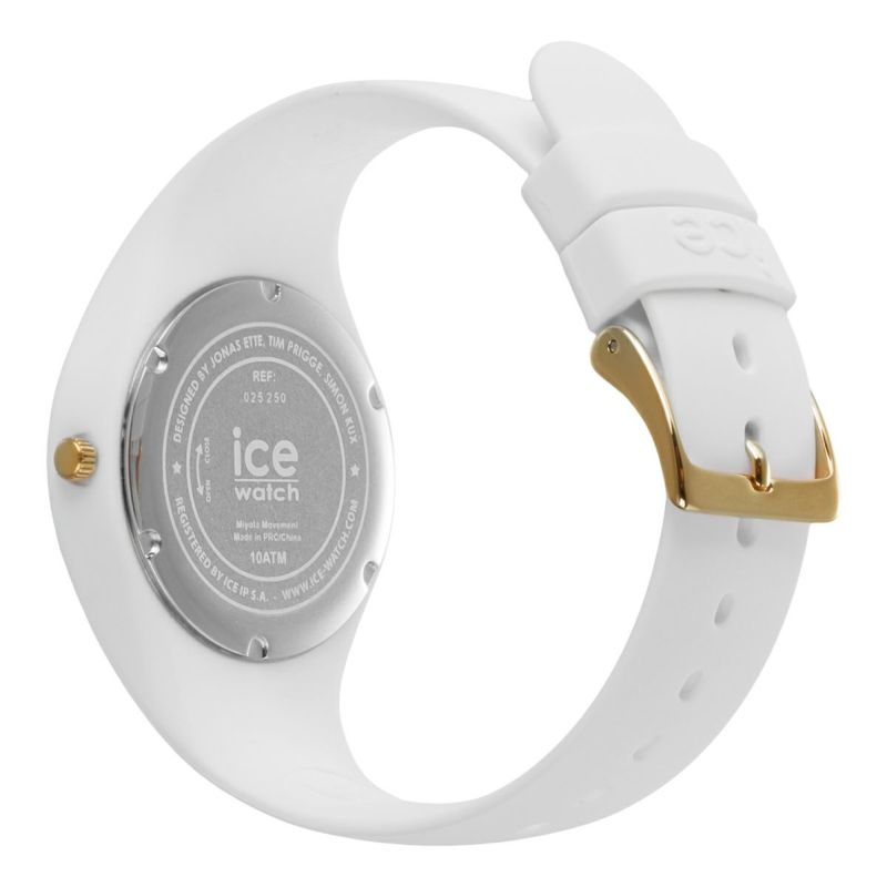 [ICE-WATCH] アイスウォッチ 腕時計 ICE CHAMPAGNE スモール＋ 025250 ＜ ユニセックス メンズ レディース ホワイト ゴールド 正規代理店 シリコン 防水 3針 37mm 10気圧防水 ＞