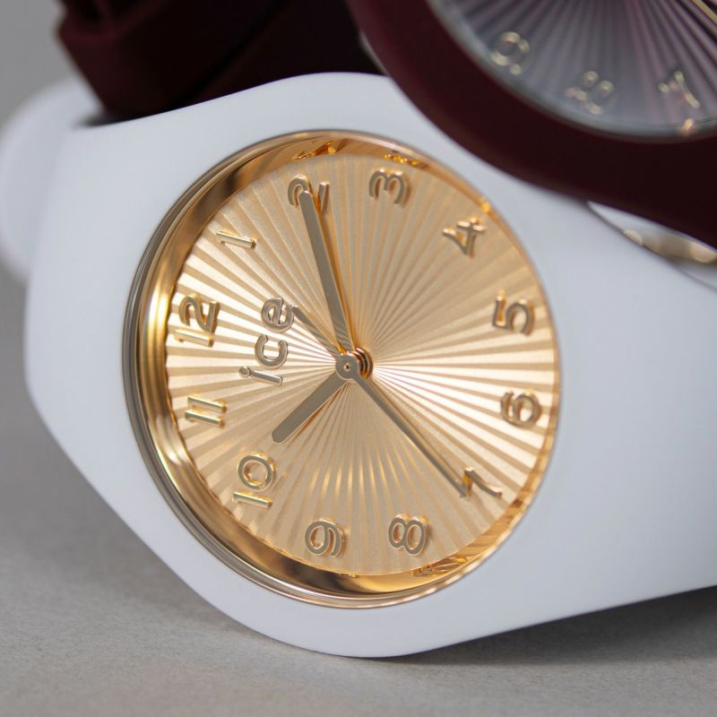 [ICE-WATCH] アイスウォッチ 腕時計 ICE CHAMPAGNE スモール＋ 025250 ＜ ユニセックス メンズ レディース ホワイト ゴールド 正規代理店 シリコン 防水 3針 37mm 10気圧防水 ＞