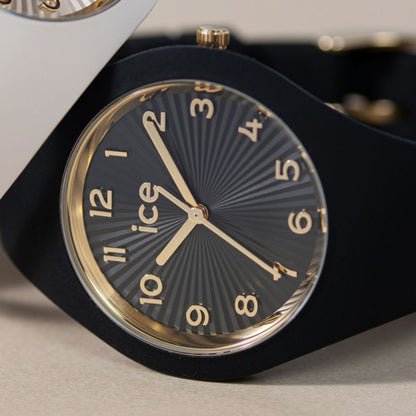 [ICE-WATCH] アイスウォッチ 腕時計 ICE CHAMPAGNE スモール＋ 025257 ＜ ユニセックス メンズ レディース ブラック 正規代理店 シリコン 防水 3針 37mm 10気圧防水 ＞