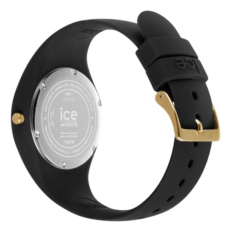 [ICE-WATCH] アイスウォッチ 腕時計 ICE CHAMPAGNE スモール＋ 025258 ＜ ユニセックス メンズ レディース ブラック  ゴールドシェード 正規代理店 シリコン 防水 3針 37mm 10気圧防水 ＞