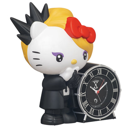 [SEIKO] セイコー クロック 目覚まし時計 YOSHIKIのささやきボイスで目ざめる 「yoshikitty」の目ざまし時計 JF385A ＜ ブラック ハローキティ おしゃべり アラーム X JAPAN ＞