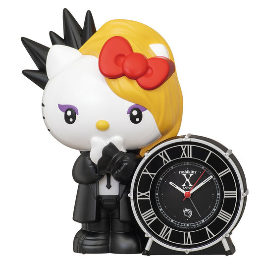 [SEIKO] セイコー クロック 目覚まし時計 YOSHIKIのささやきボイスで目ざめる 「yoshikitty」の目ざまし時計 JF385A ＜ ブラック ハローキティ おしゃべり アラーム X JAPAN ＞