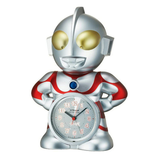 [SEIKO EMBLEM] セイコーエンブレム 目覚まし時計 ウルトラマン 55周年記念 オリジナル記念カード同梱 JF855A ＜ 銀色メタリック ＞