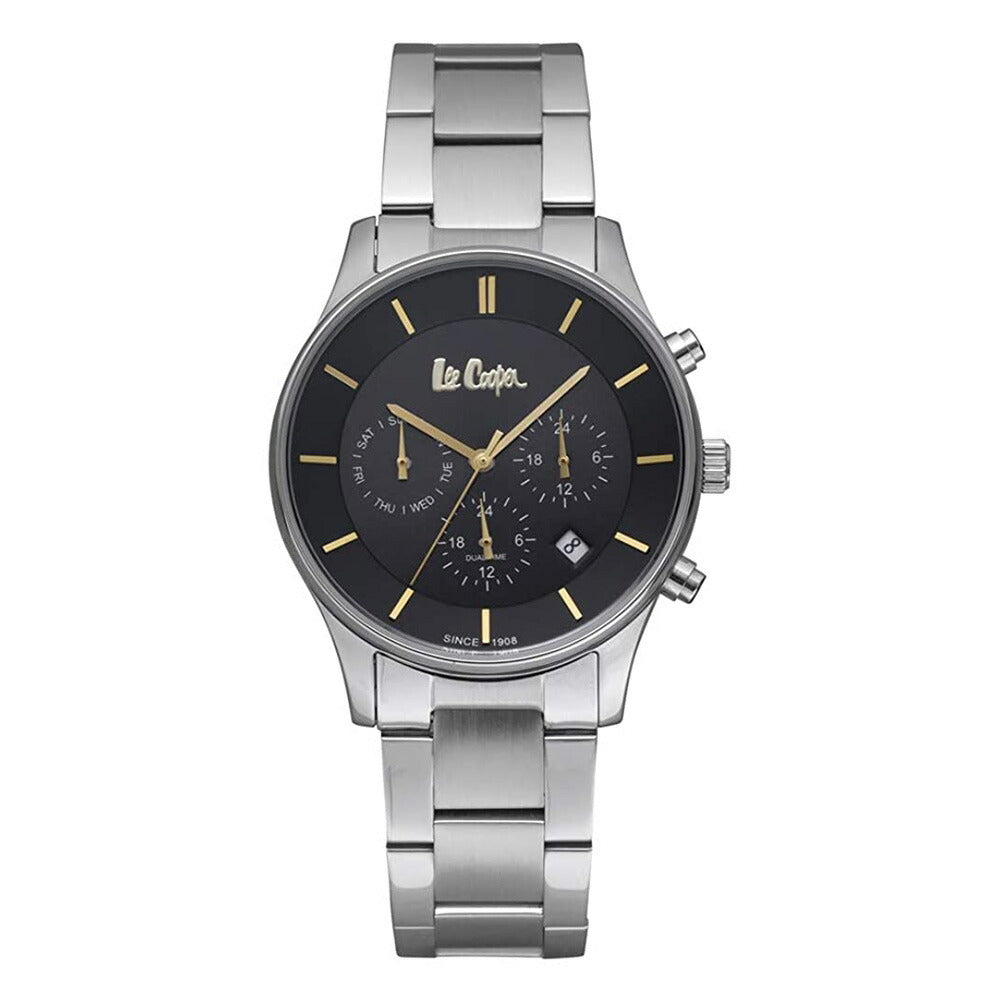 [Lee Cooper] リークーパー 腕時計 LC6857.350 ＜ メンズ ブラック文字盤 シルバー計 ＞