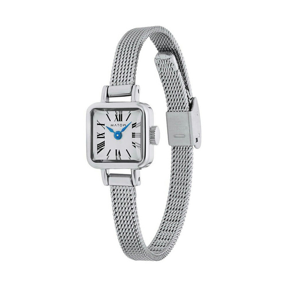 [MATOW] マトウ 腕時計 TSUKI 淡月 mw006001 ＜ レディース シルバー ホワイト スクエア MINI SQUARE SILVER WHITE MESH 3気圧防水 ＞