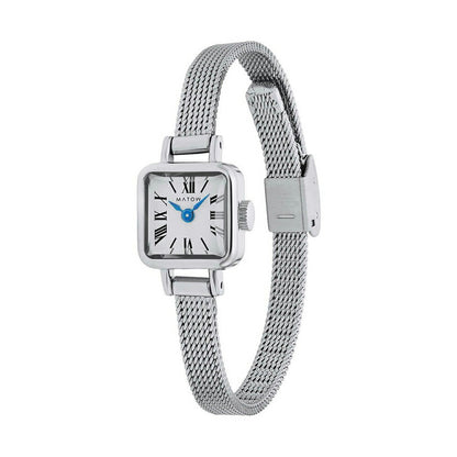 [MATOW] マトウ 腕時計 TSUKI 淡月 mw006001 ＜ レディース シルバー ホワイト スクエア MINI SQUARE SILVER WHITE MESH 3気圧防水 ＞