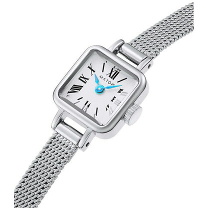 [MATOW] マトウ 腕時計 TSUKI 淡月 mw006001 ＜ レディース シルバー ホワイト スクエア MINI SQUARE SILVER WHITE MESH 3気圧防水 ＞