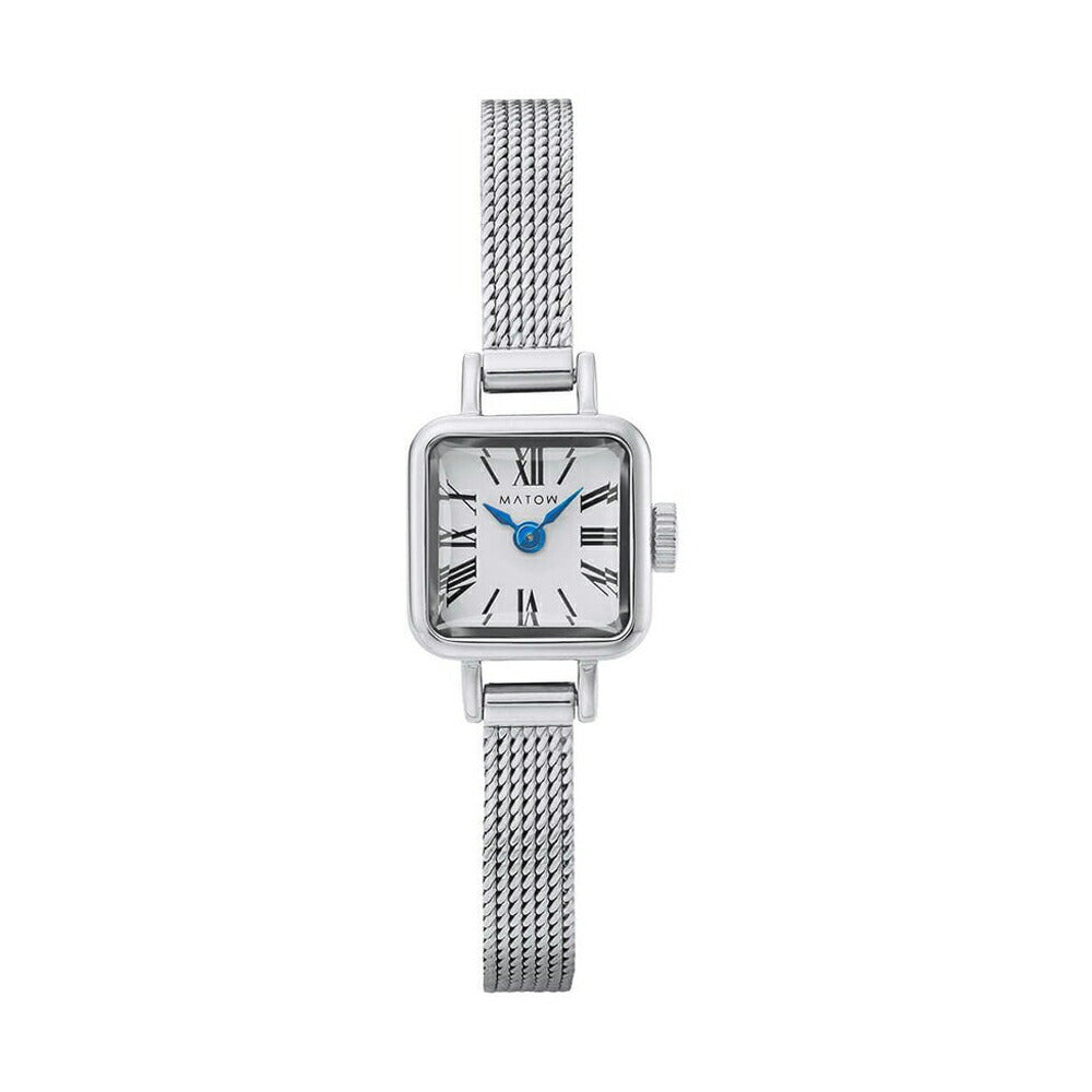 [MATOW] マトウ 腕時計 TSUKI 淡月 mw006001 ＜ レディース シルバー ホワイト スクエア MINI SQUARE SILVER WHITE MESH 3気圧防水 ＞