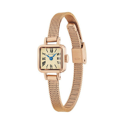 [MATOW] マトウ 腕時計 TSUKI 淡月 mw006002 ＜ レディース ローズゴールド シャンパン スクエア MINI SQUARE ROSE GOLD CHAMPAGNE MESH 3気圧防水 ＞