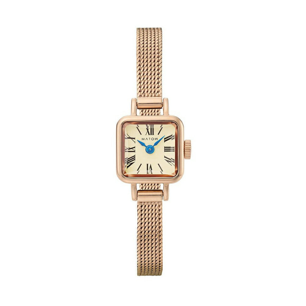 [MATOW] マトウ 腕時計 TSUKI 淡月 mw006002 ＜ レディース ローズゴールド シャンパン スクエア MINI SQUARE ROSE GOLD CHAMPAGNE MESH 3気圧防水 ＞