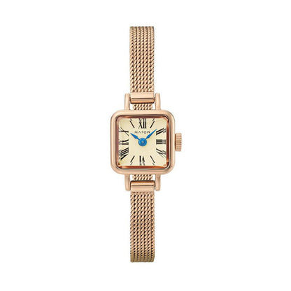 [MATOW] マトウ 腕時計 TSUKI 淡月 mw006002 ＜ レディース ローズゴールド シャンパン スクエア MINI SQUARE ROSE GOLD CHAMPAGNE MESH 3気圧防水 ＞