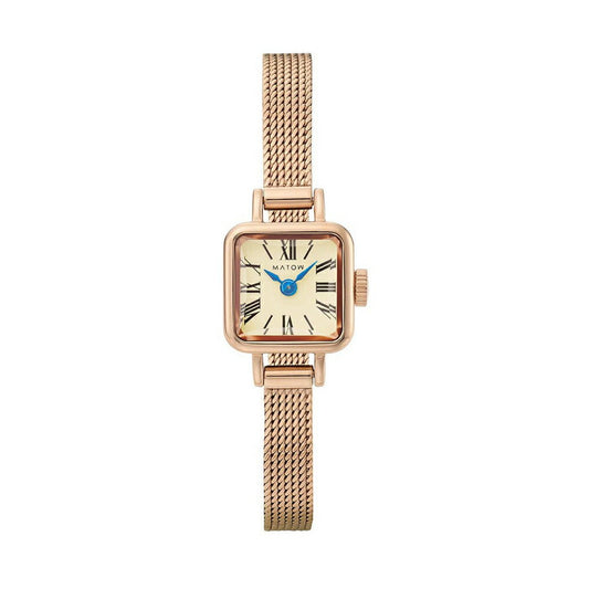 [MATOW] マトウ 腕時計 TSUKI 淡月 mw006002 ＜ レディース ローズゴールド シャンパン スクエア MINI SQUARE ROSE GOLD CHAMPAGNE MESH 3気圧防水 ＞