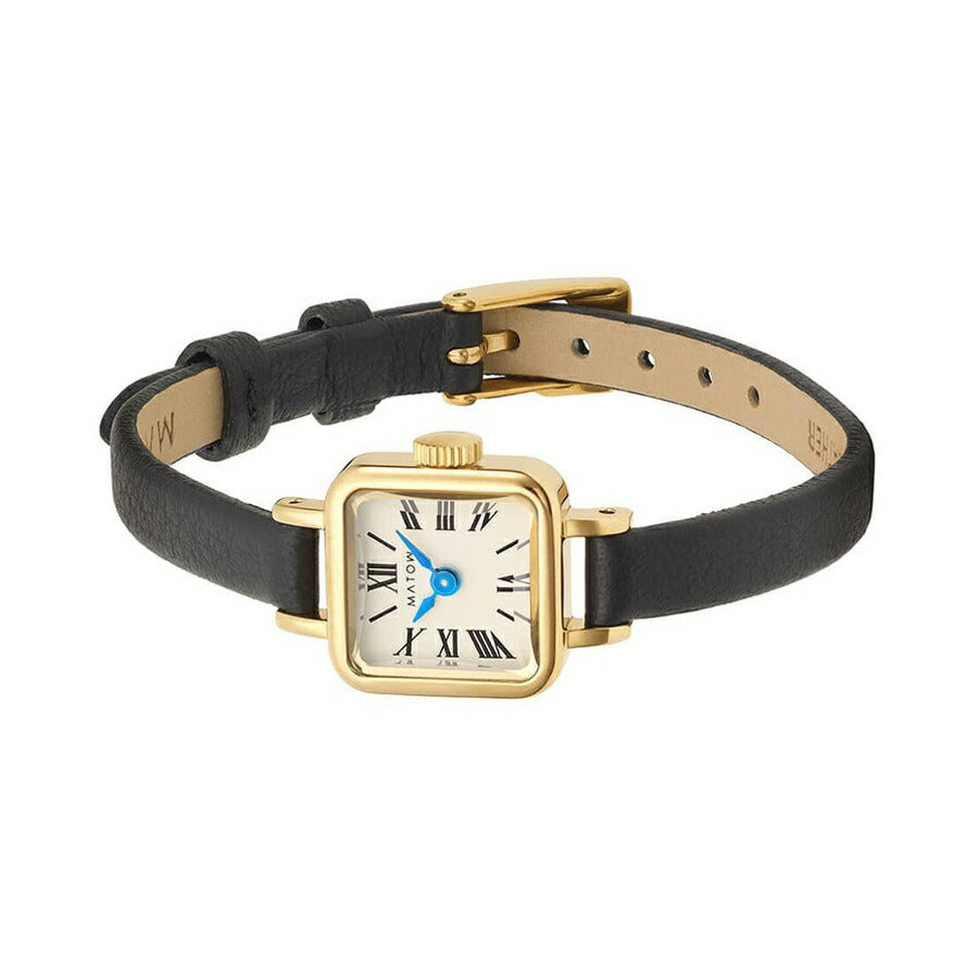 [MATOW] マトウ 腕時計 TSUKI 淡月 mw006003 ＜ レディース ゴールド ブラック スクエア MINI SQUARE GOLD WHITE BLACK LEATHER 3気圧防水 ＞