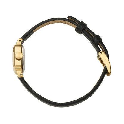 [MATOW] マトウ 腕時計 TSUKI 淡月 mw006003 ＜ レディース ゴールド ブラック スクエア MINI SQUARE GOLD WHITE BLACK LEATHER 3気圧防水 ＞
