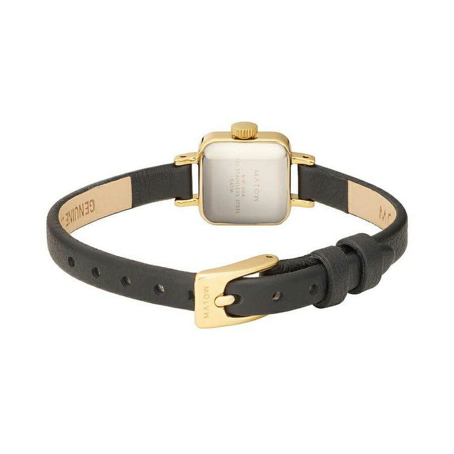[MATOW] マトウ 腕時計 TSUKI 淡月 mw006003 ＜ レディース ゴールド ブラック スクエア MINI SQUARE GOLD WHITE BLACK LEATHER 3気圧防水 ＞