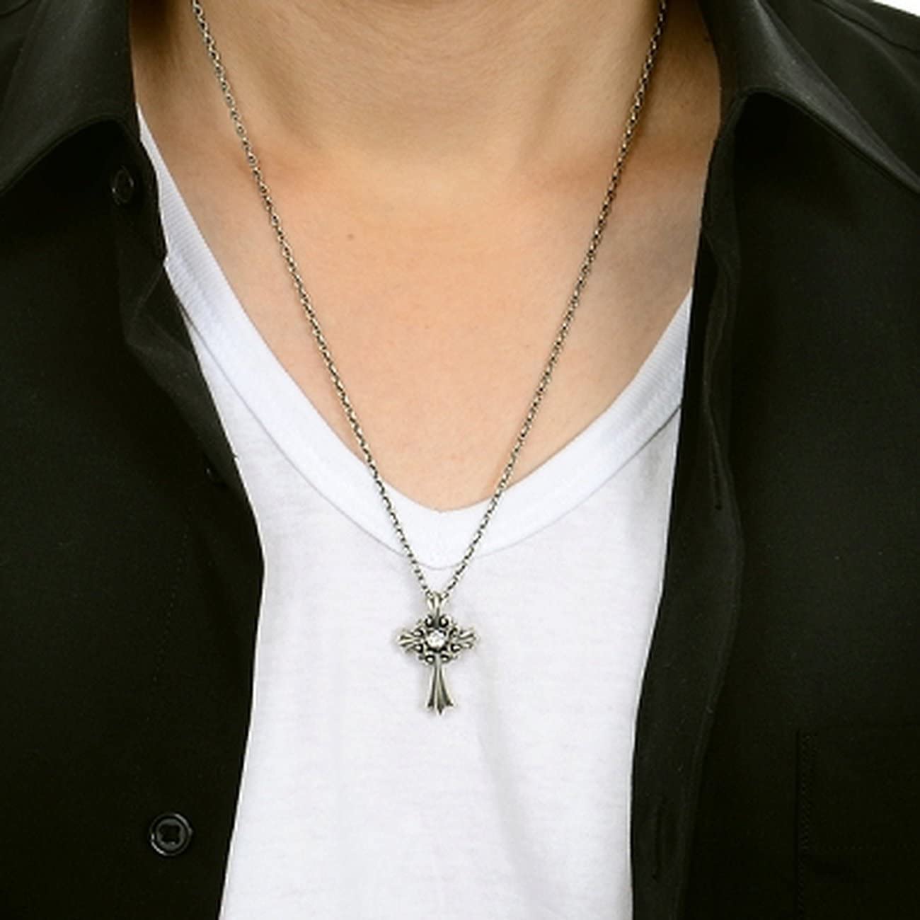 [Crossfor New York] クロスフォーニューヨーク ペンダント Lily of Cross NMP-001 ＜ シルバー925 百合 クロス 十字架 ネックレス メンズ ＞