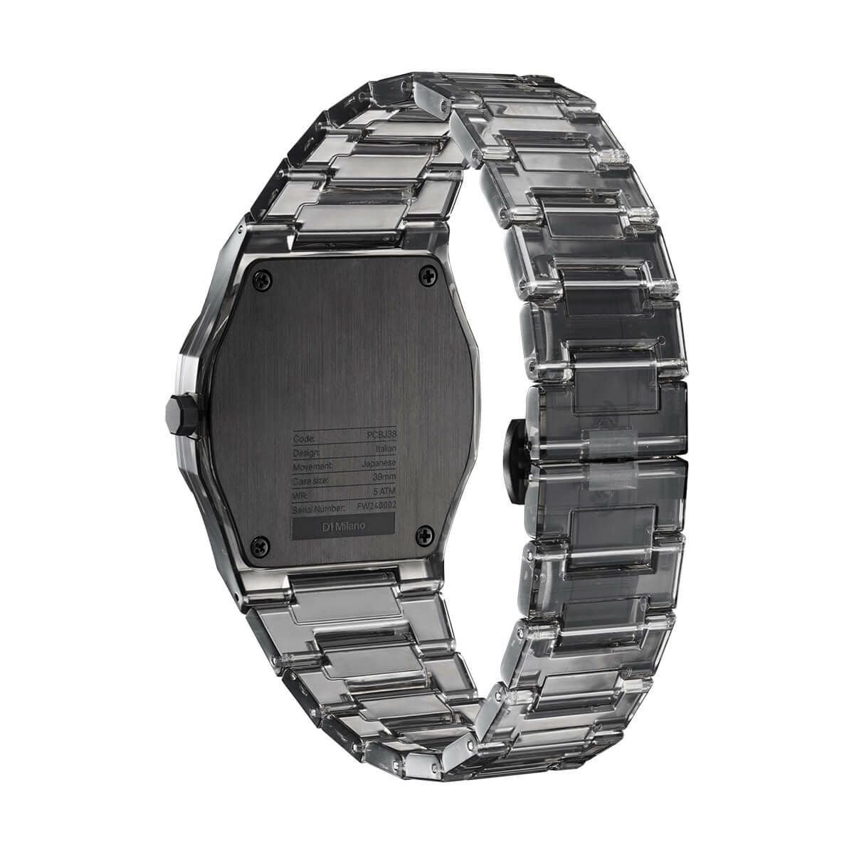 [D1 MILANO] ディーワンミラノ 腕時計 NYBJ02 ＜ ユニセックス メンズ レディース クリアブラック ブラック ナイロン EXP 39mm ＞