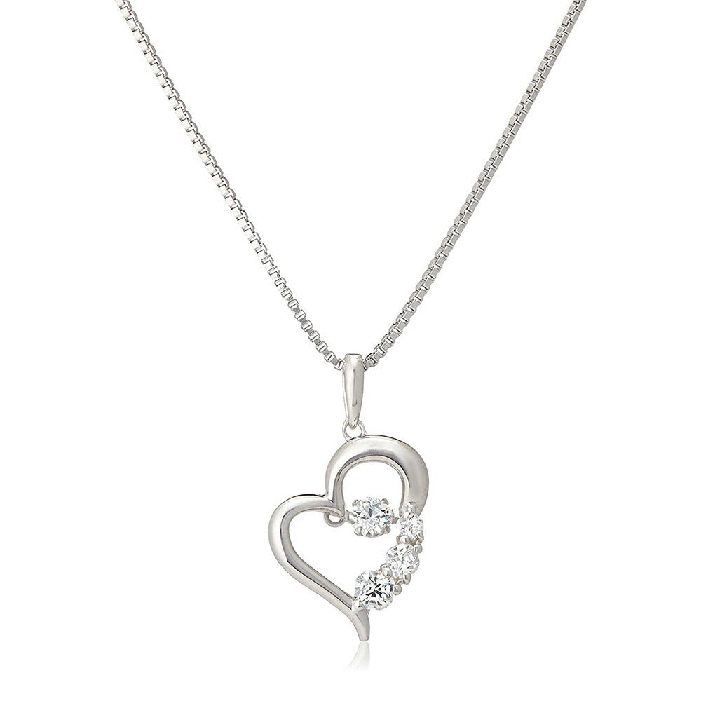 [Crossfor New York] クロスフォーニューヨーク ペンダント D-3stone Heart NYP-585 ＜ ハート シルバー925 ネックレス レディース ＞